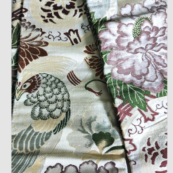 Japanese Obi for Kimono Lot of 2 Machine Embroidered Heavy Fabric Formal… - Picture 9 of 11